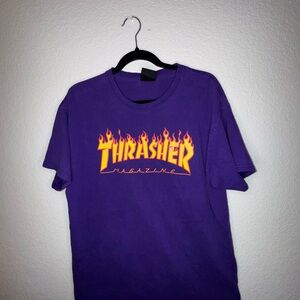 Thrasher Purple Tee with Orange Logo